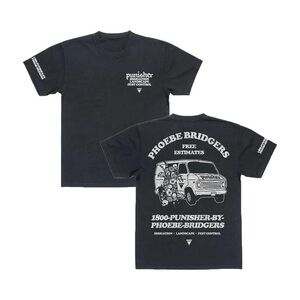 Phoebe Bridgers 1-800- Punisher Black T-Shirt